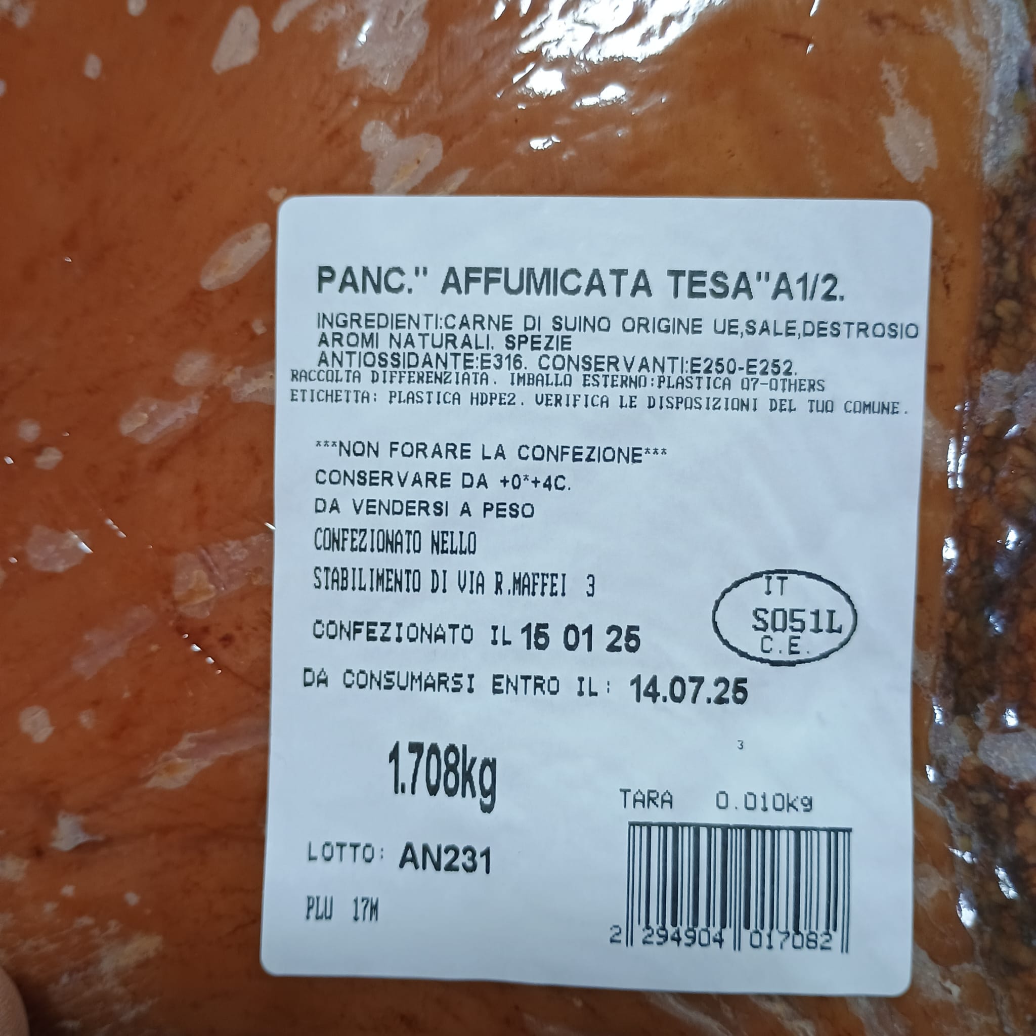 Pancetta Affumicata VALPADANA 1.4kg c.a. - immagine 2