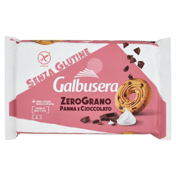 Biscotti con Panna e Gocce di Cioccolato senza Glutine Zerograno GALBUSERA 220gr