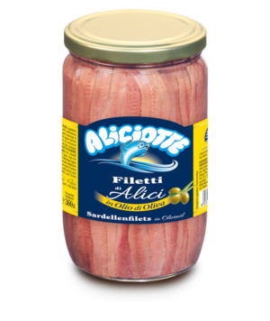Filets von Sardellen die in Olivenöl liegen ALICIOTTE 700gr