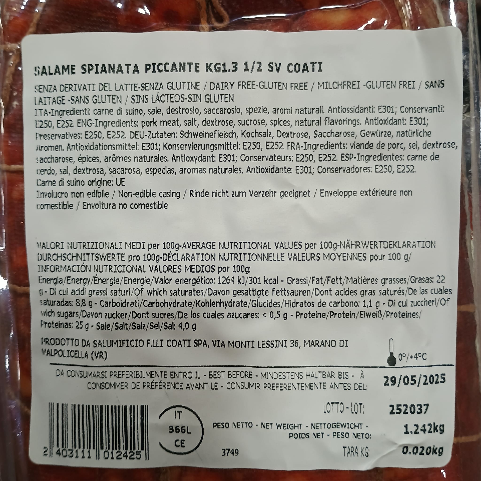 Spianata Romana Piccante COATI 1.3kg c.a. - immagine 2