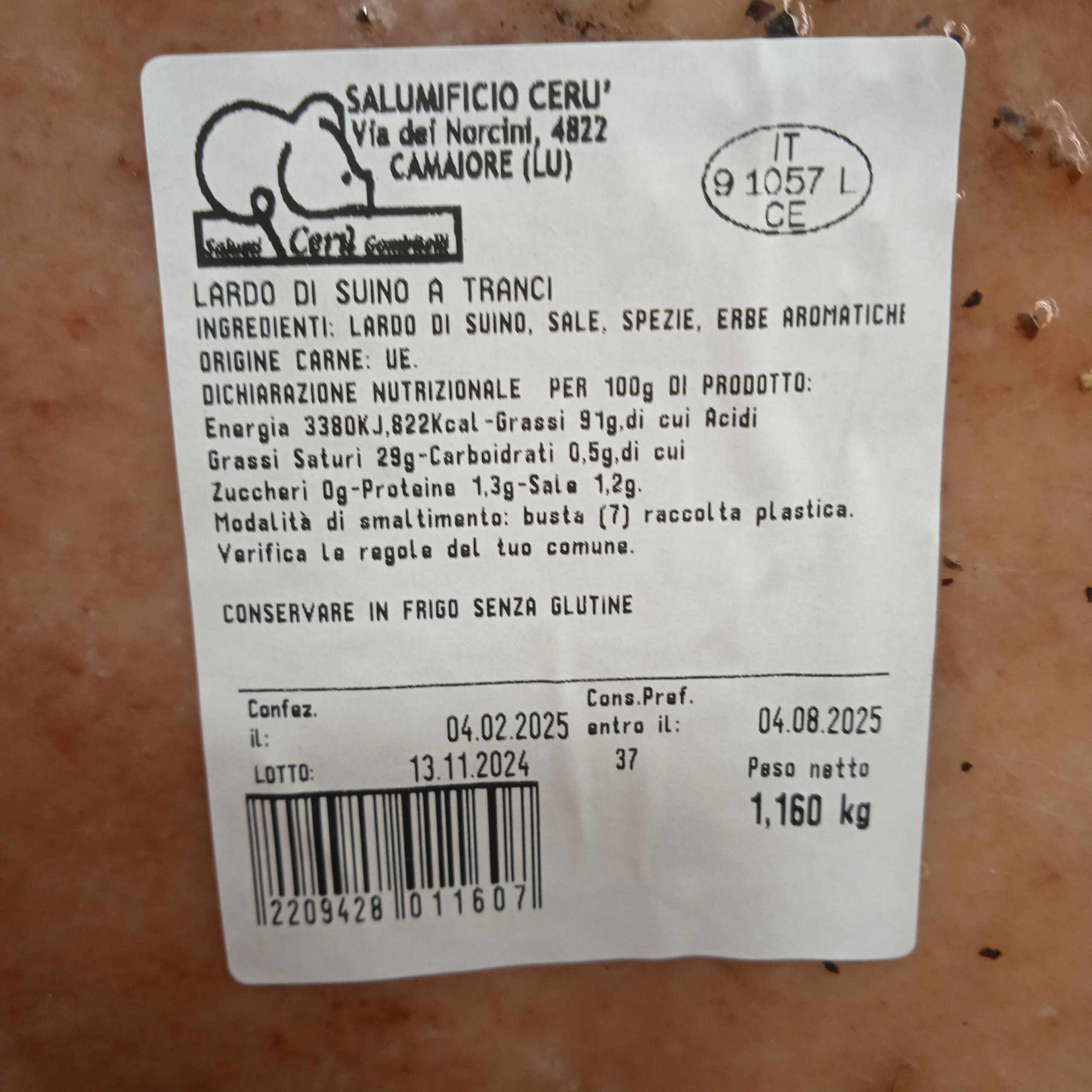 LARD AGED LARDO STAGIONATO 'CONCA' 2Kg c.a. - Image 2