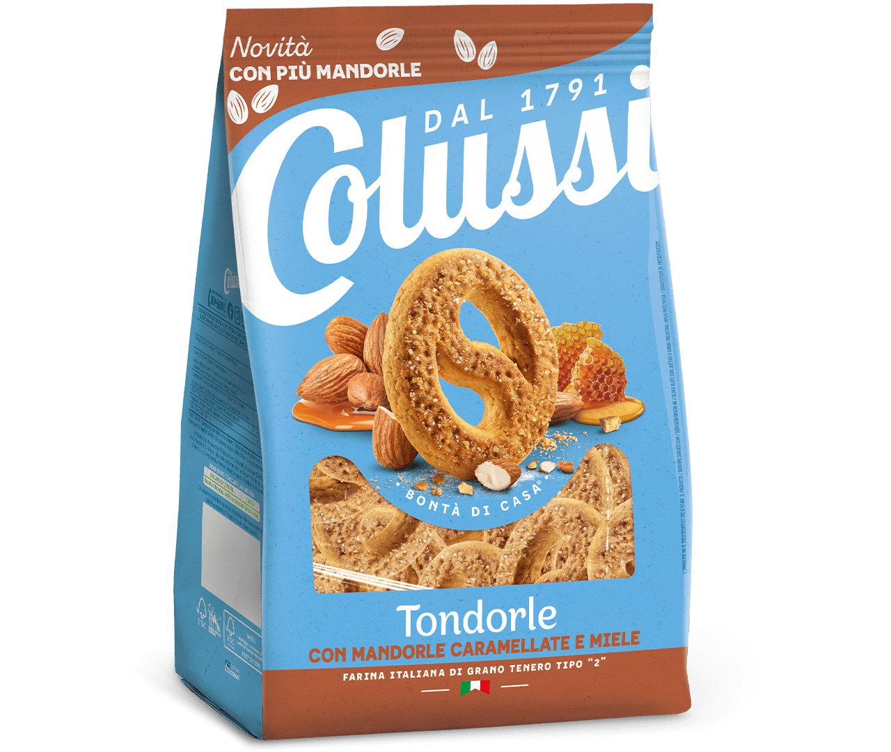 Tondorle Biscotti mandorle caramellate miele COLUSSI 500gr
