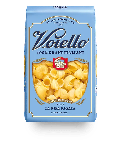Voiello 100% Grano Italiano Pasta Pipe Rigate N.135 500g